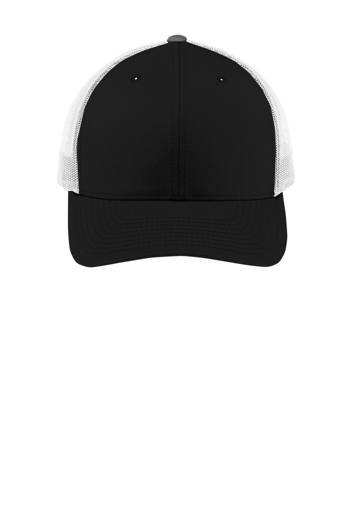 Sport-Tek YP Classics Retro Trucker Cap. STC39 in Black/ White