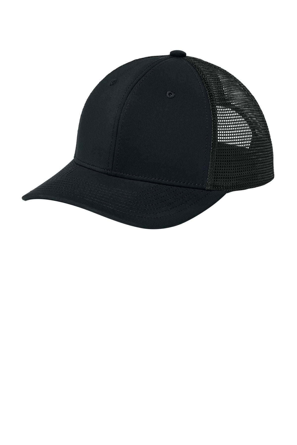 Sport-Tek Club Trucker Cap STC46 in Black/ Black