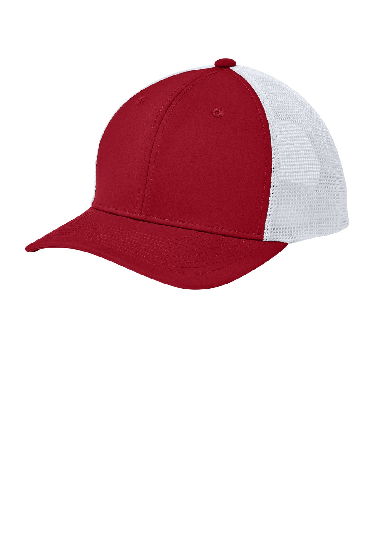 Sport-Tek Club Trucker Cap STC46 in Deep Red/ White