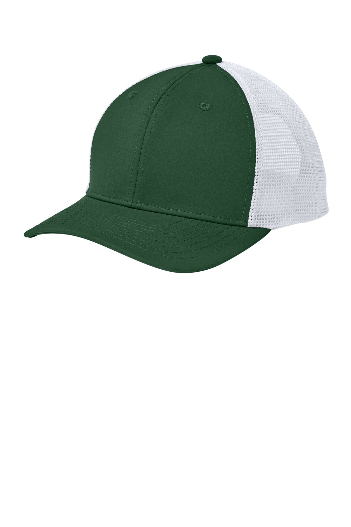 Sport-Tek Club Trucker Cap STC46 in Forest Green/ White