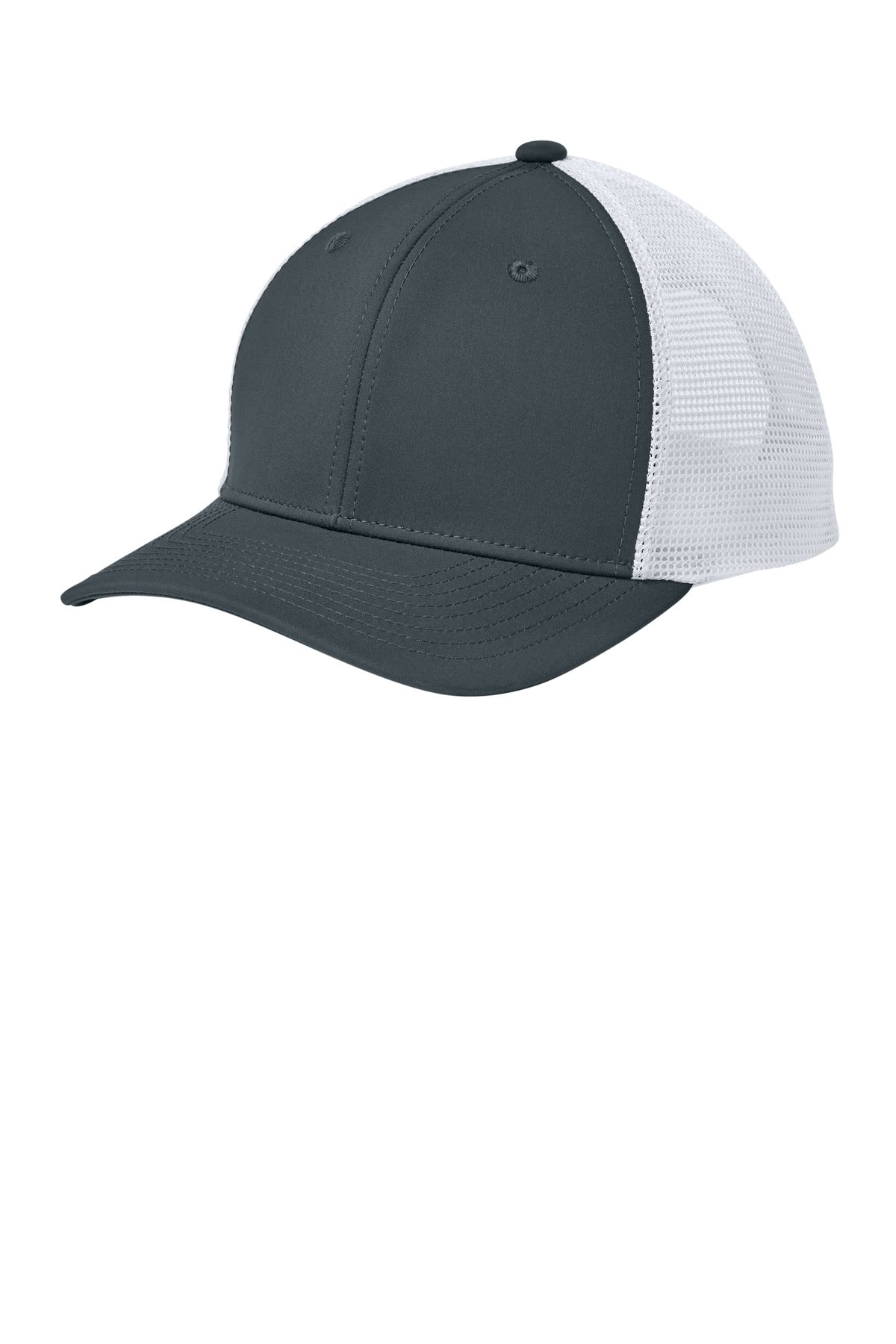 Sport-Tek Club Trucker Cap STC46 in Iron Grey/ White