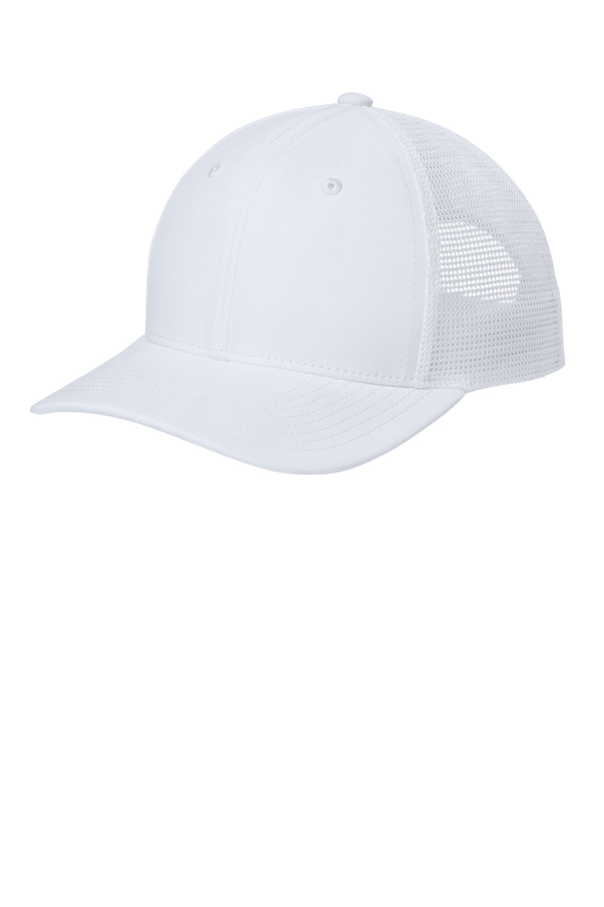 Sport-Tek Club Trucker Cap STC46 in White/ White