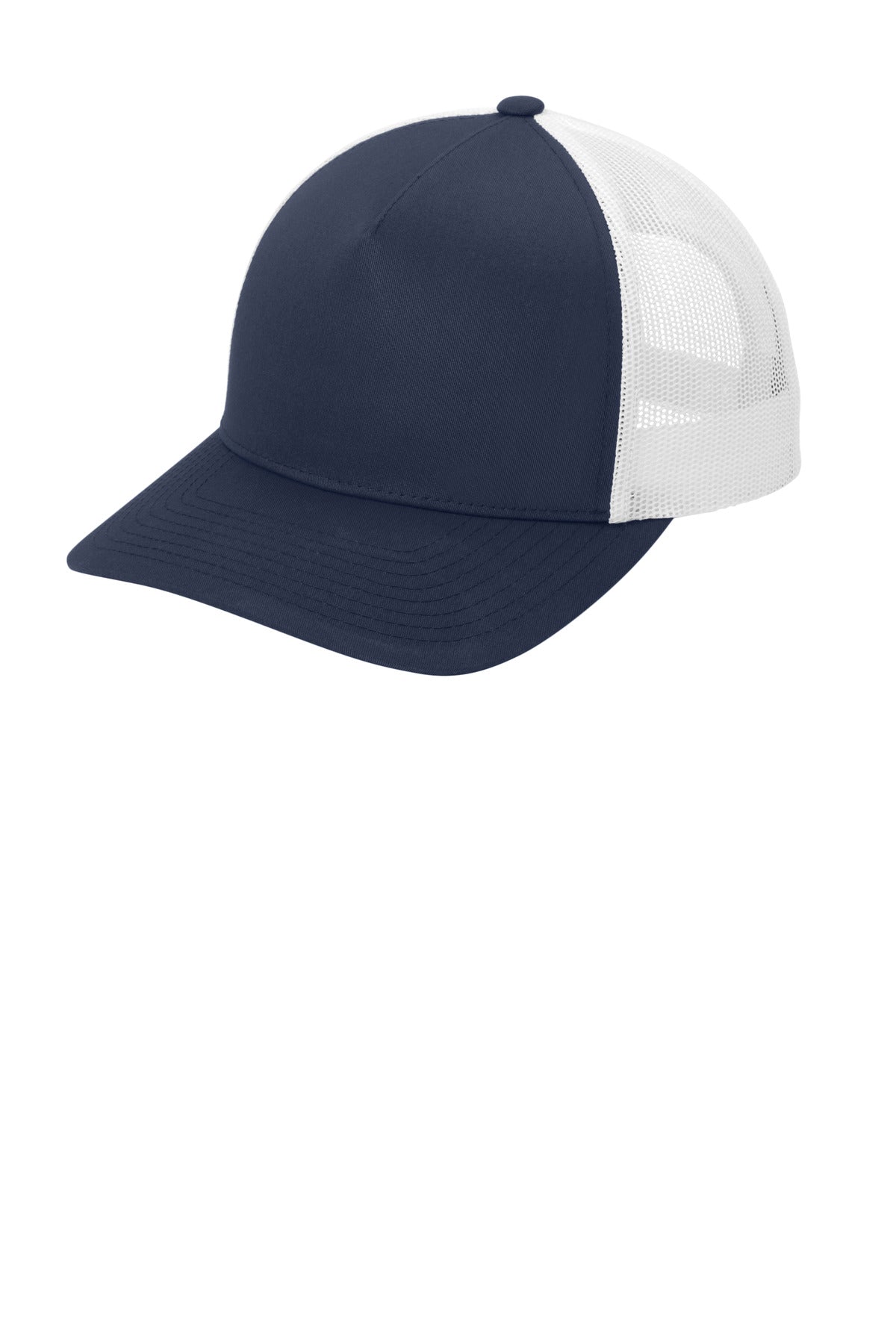 Sport-Tek YP Classics Retro Trucker 5-Panel Cap STC54 in True Navy/ White
