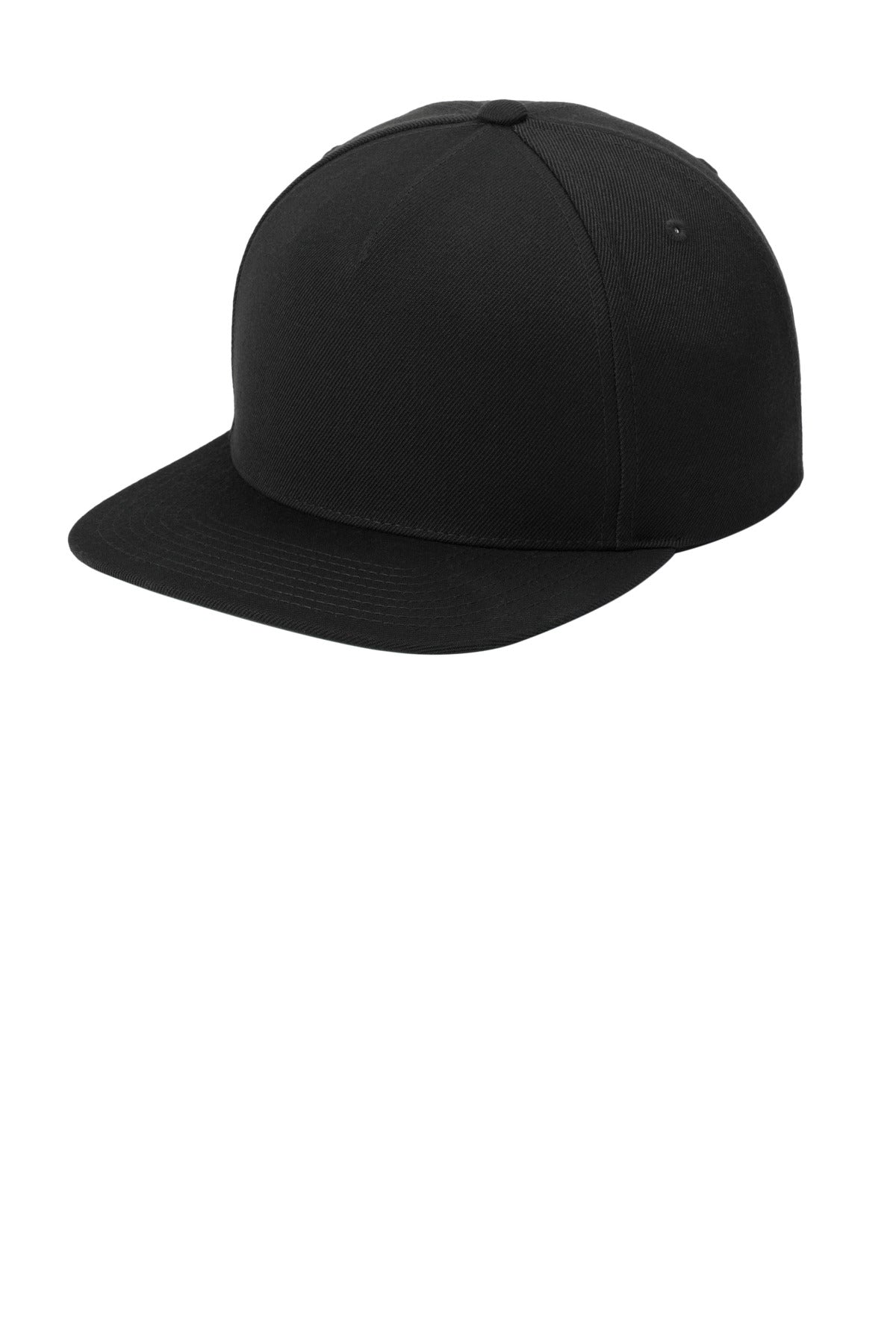 Sport-Tek YP Classics Premium 5-Panel Snapback Cap STC55 in Black