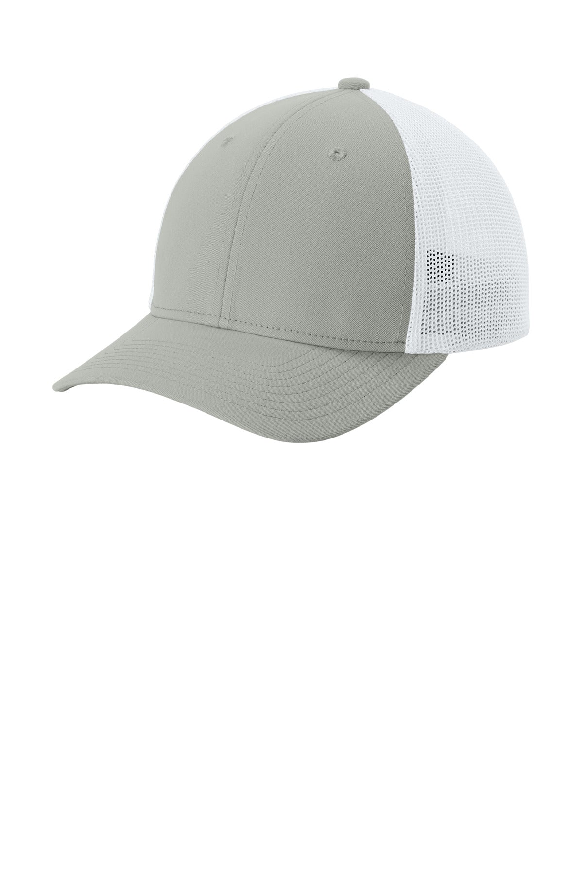 Sport-Tek Stretch-Tek Mesh Back Cap STC60 in Silver/ White