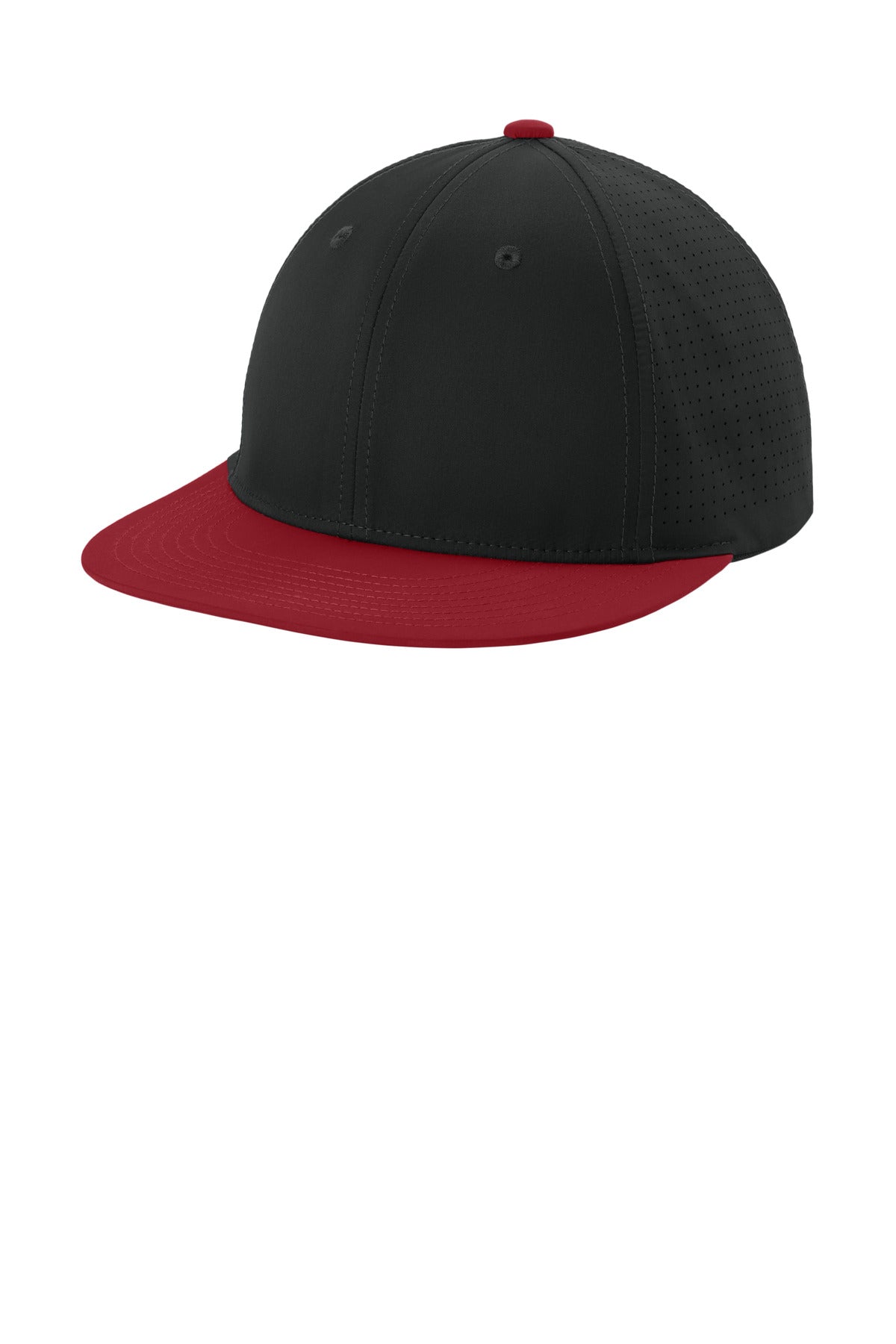 Sport-Tek Pro-Cut Stretch-Tek Cap STC64 in Black/ Deep Red/ Black