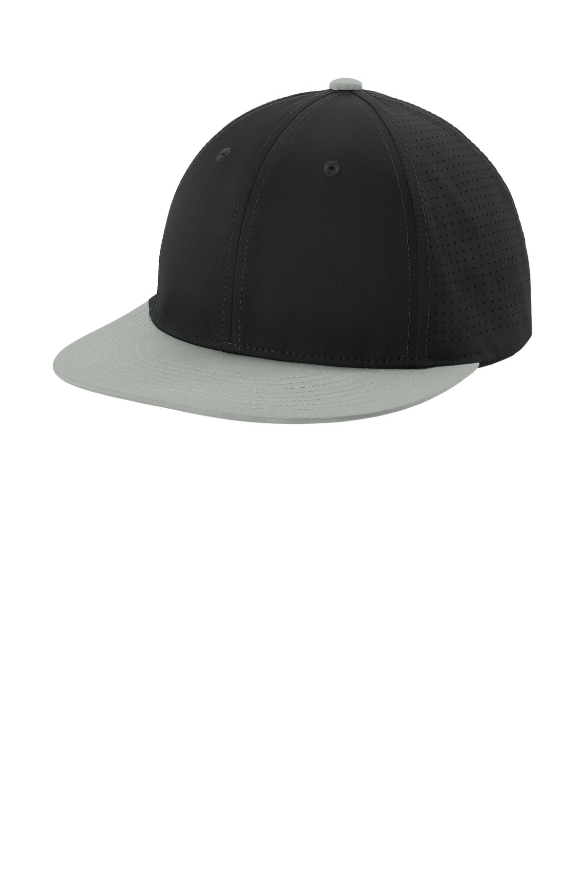 Sport-Tek Pro-Cut Stretch-Tek Cap STC64 in Black/ Silver/ Black
