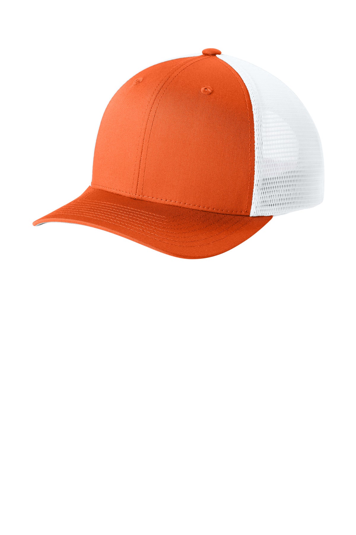 Sport-Tek Stretch-Tek Snapback Trucker Cap STC74 in Deep Orange/ White