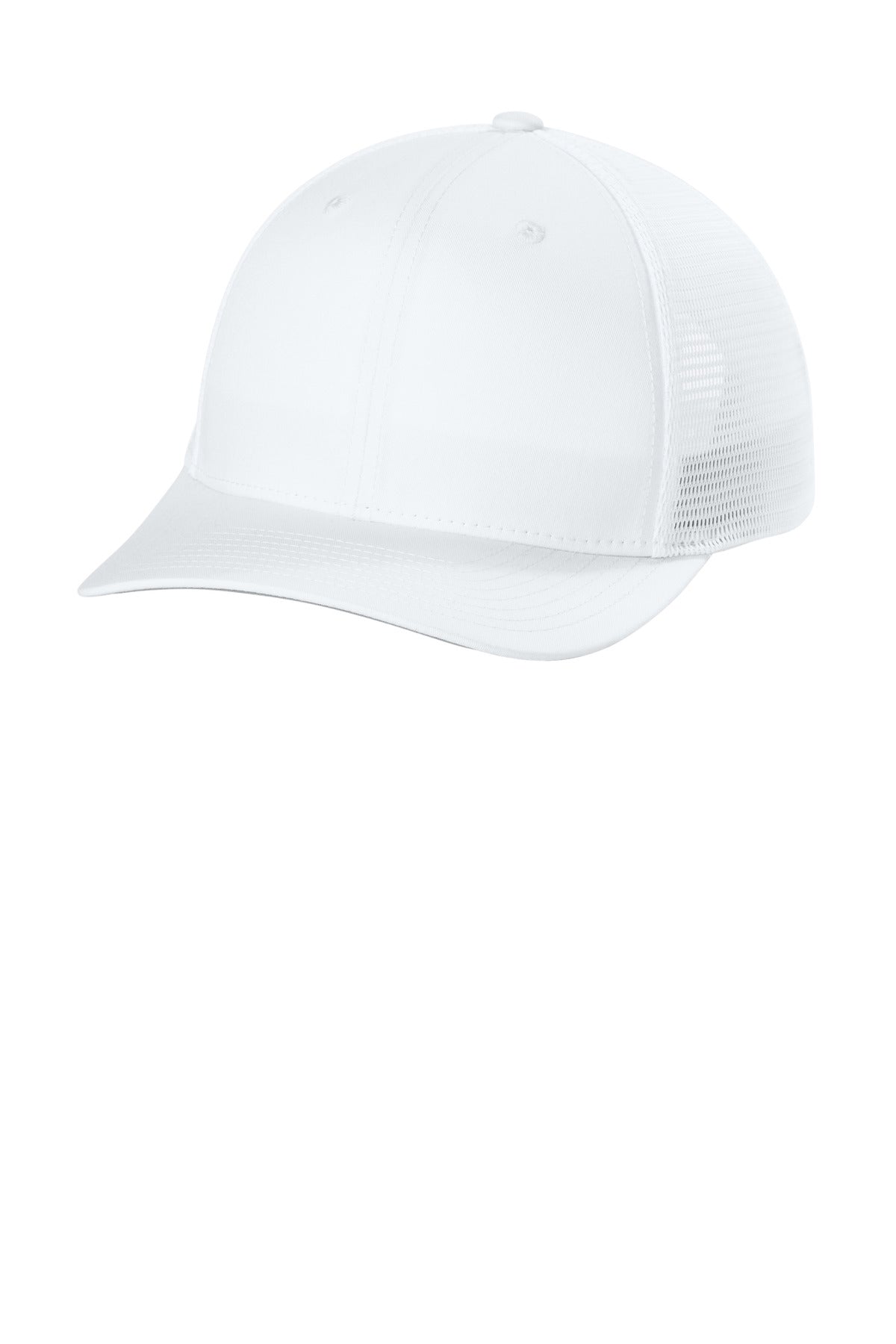 Sport-Tek Stretch-Tek Snapback Trucker Cap STC74 in White/ White
