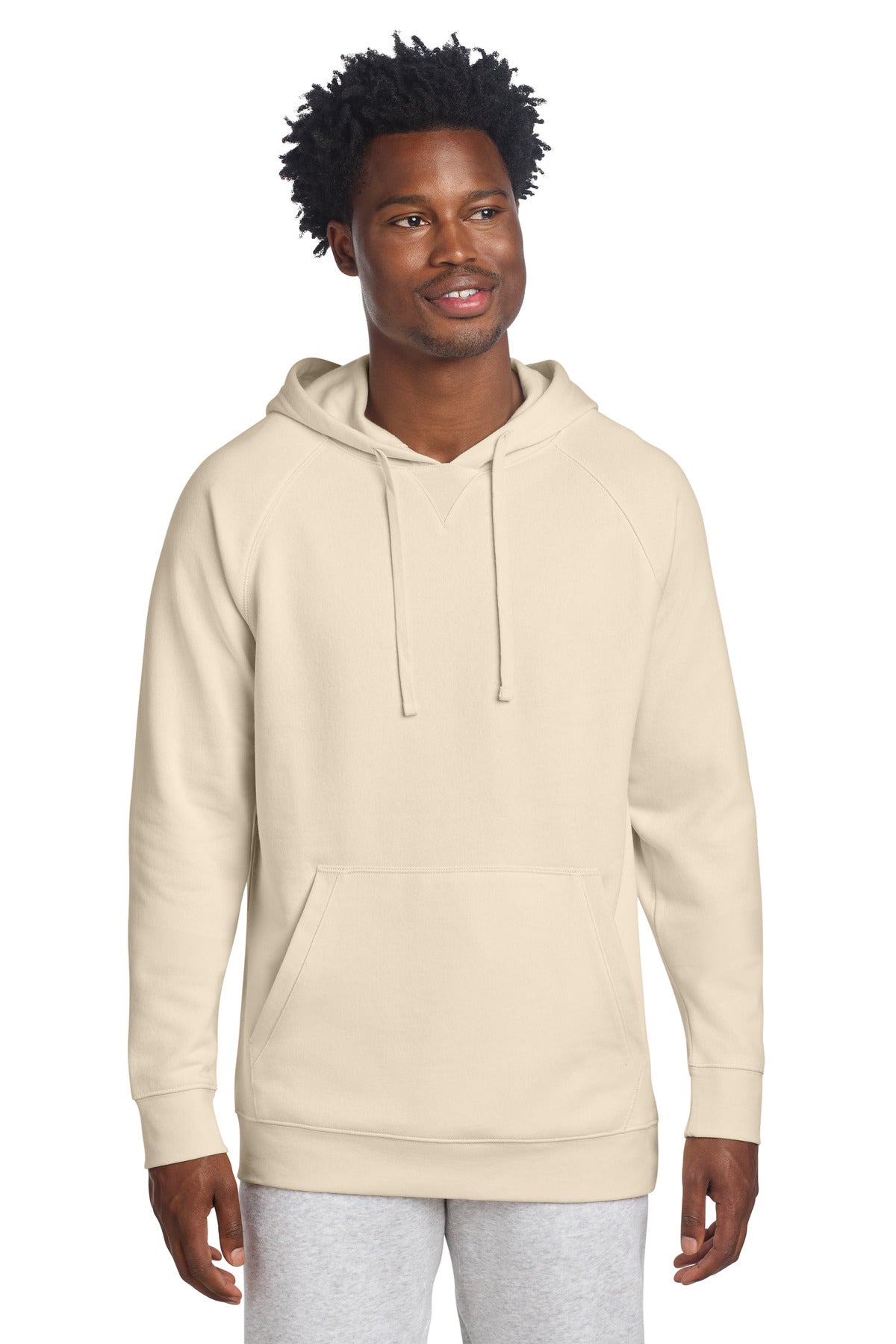 Sport-Tek Drive Fleece Pullover Hoodie STF200 in Ecru