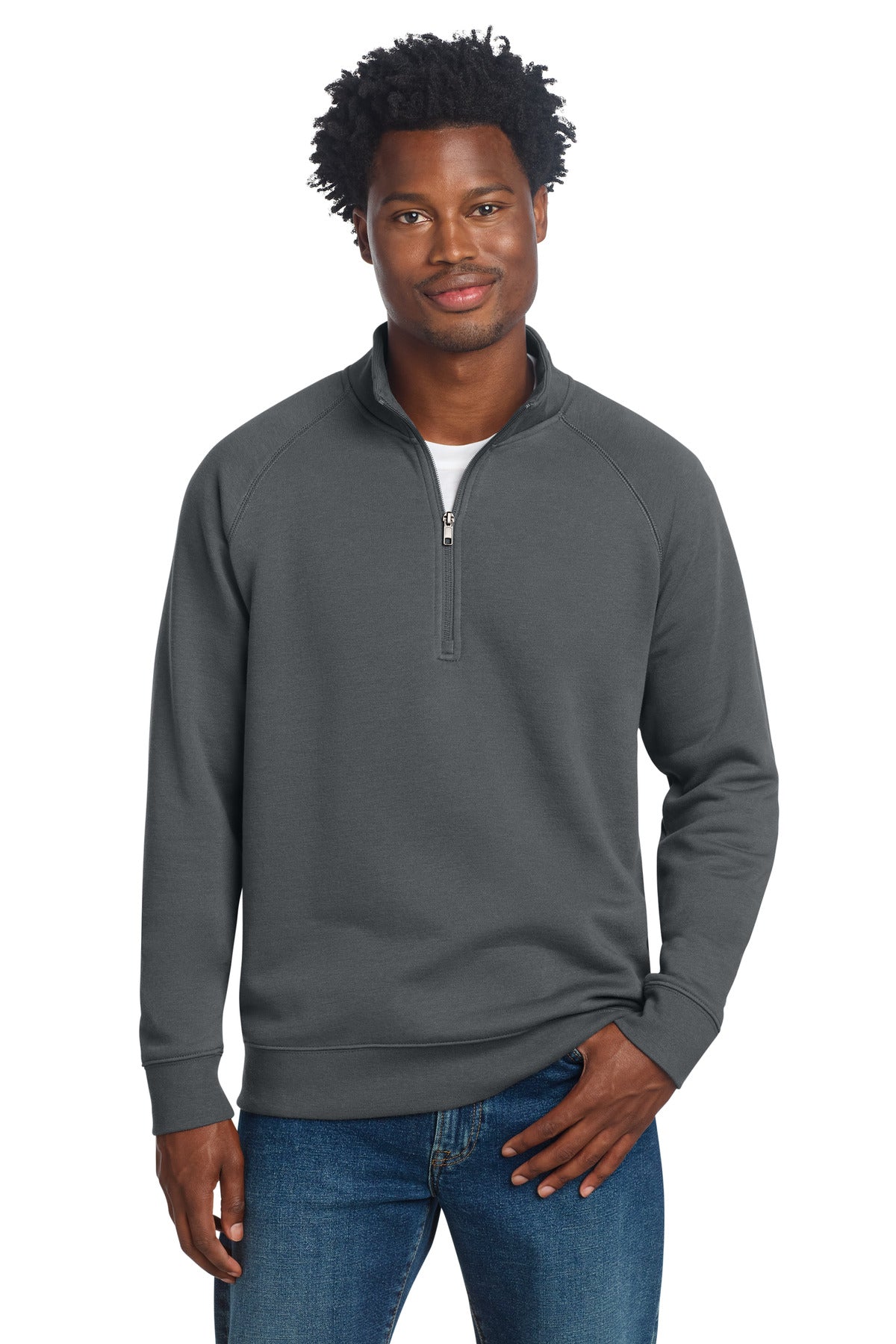 Sport-Tek Drive Fleece 1/4-Zip Pullover STF202 in Dark Smoke Grey