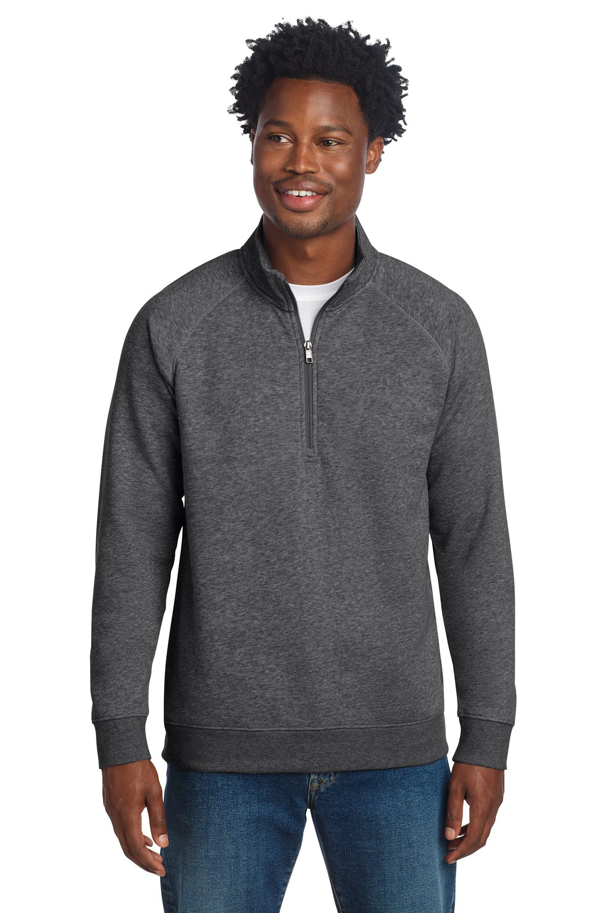 Sport-Tek Drive Fleece 1/4-Zip Pullover STF202 in Graphite Heather