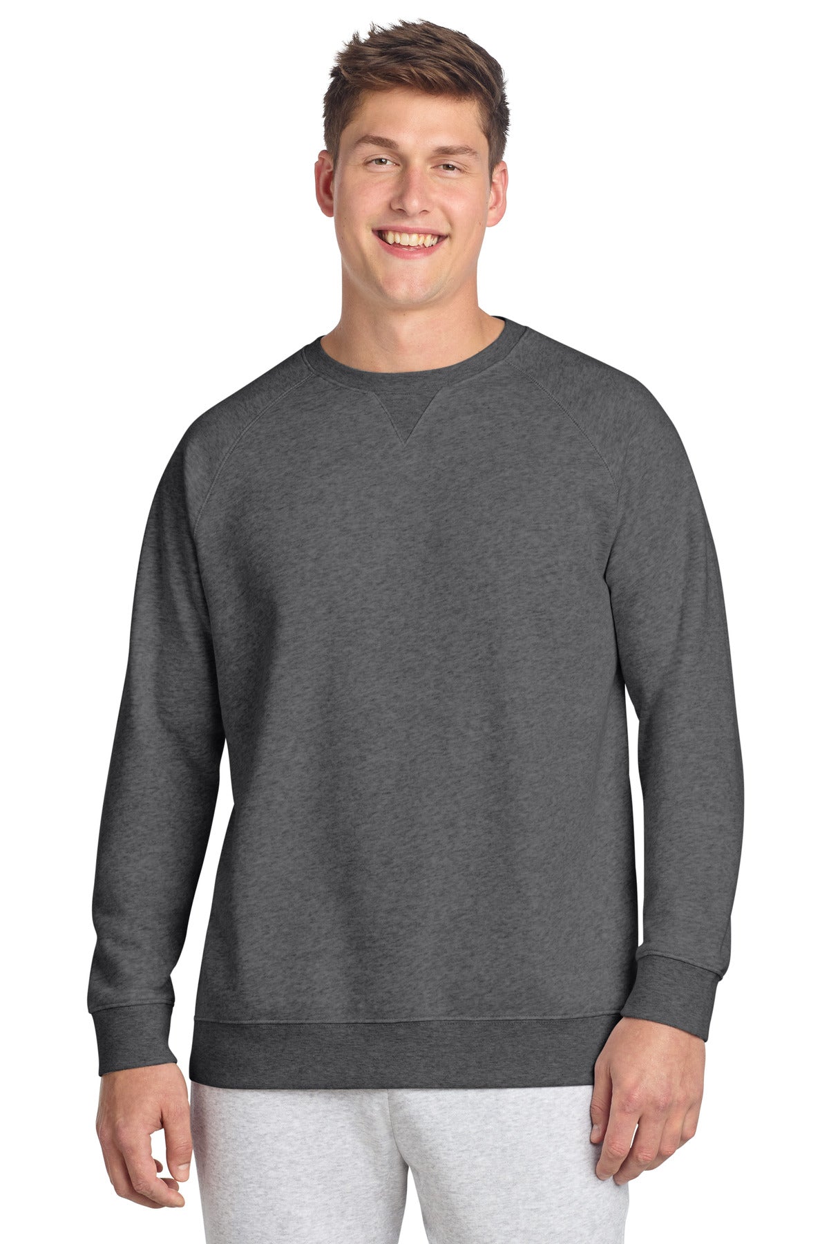 Sport-Tek Drive Fleece Crewneck STF203 in Graphite Heather
