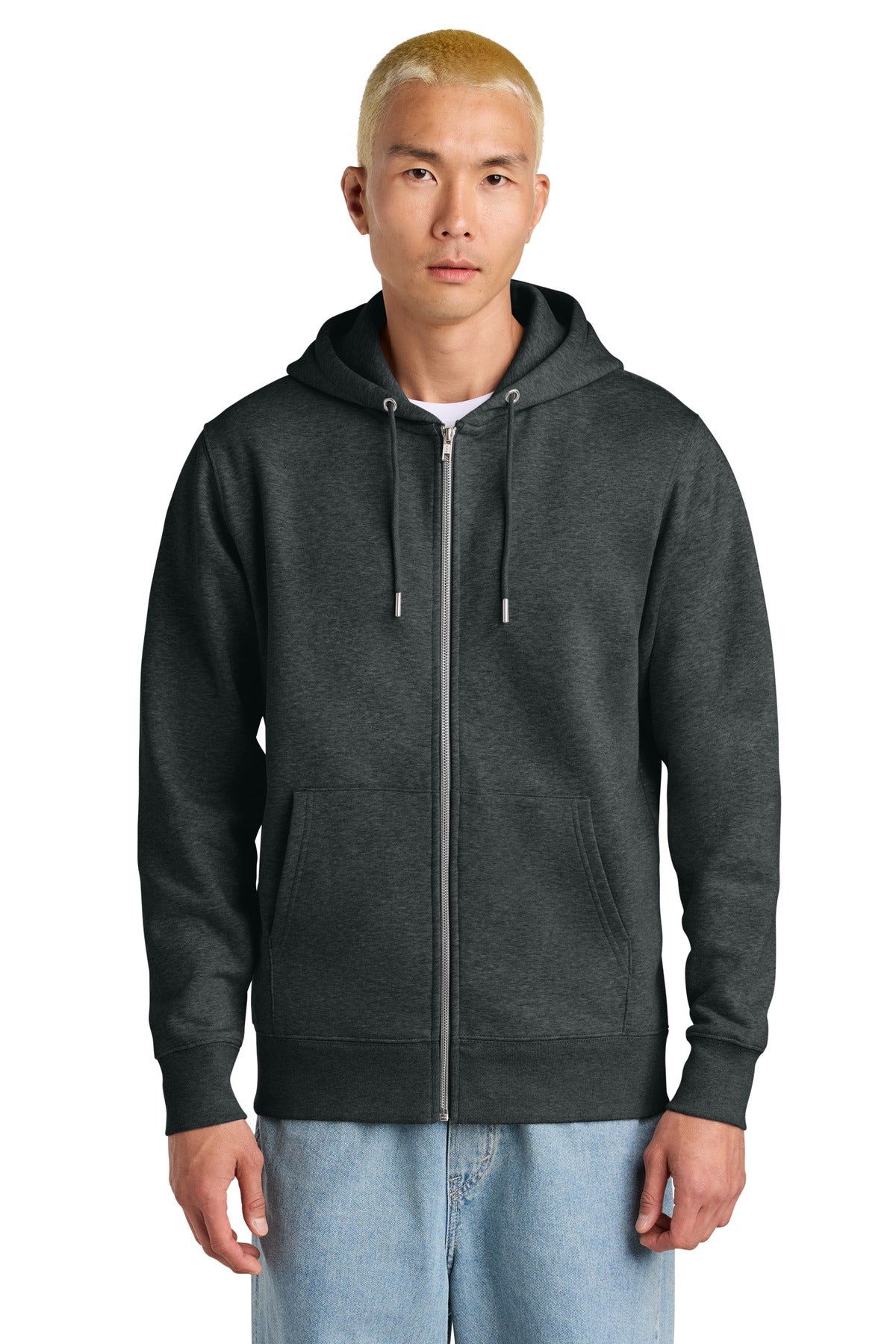 Stanley/Stella Unisex Cultivator 2.0 Full-Zip Hooded Sweatshirt SXU005 in Dark Heather Grey