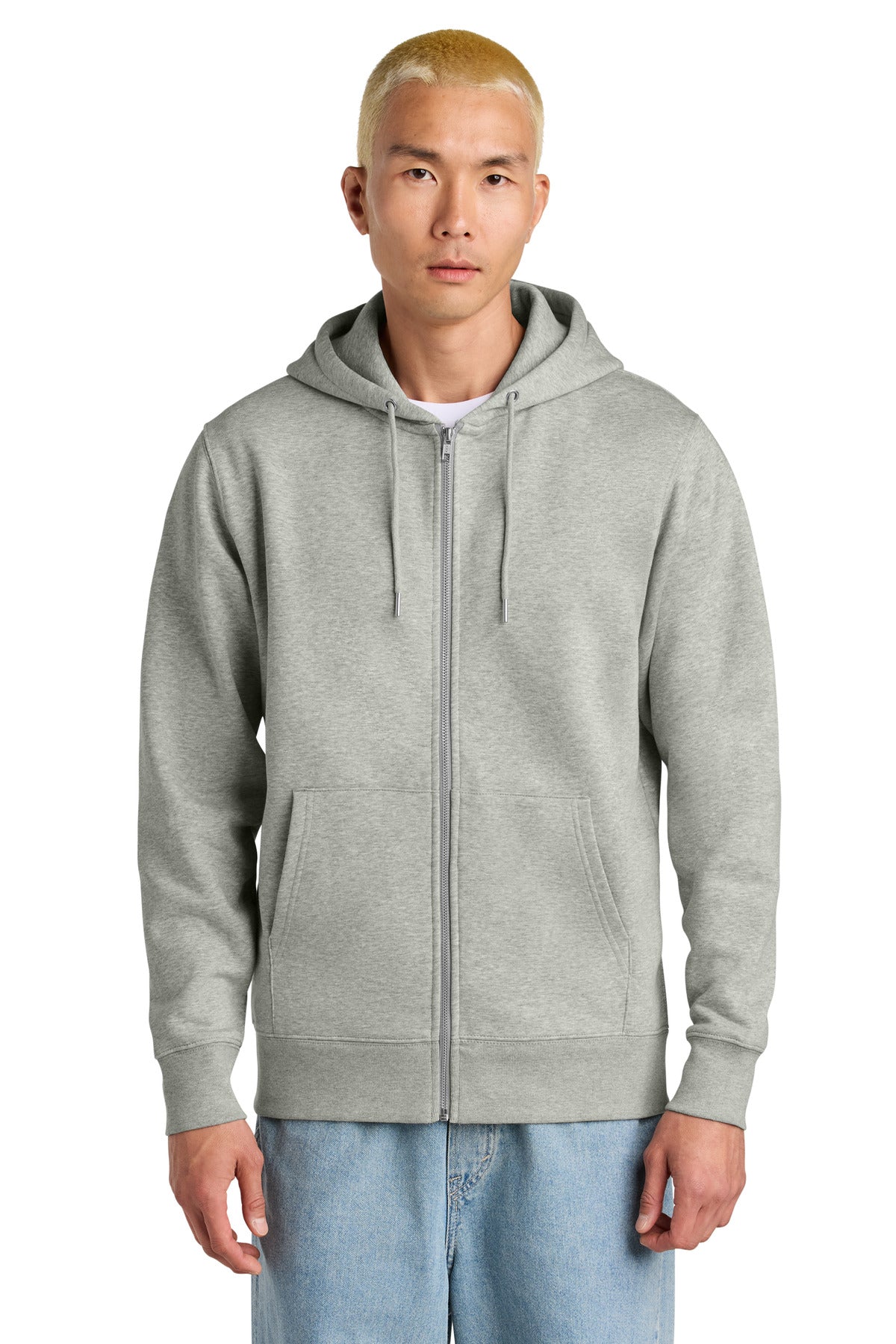 Stanley/Stella Unisex Cultivator 2.0 Full-Zip Hooded Sweatshirt SXU005 in Heather Grey
