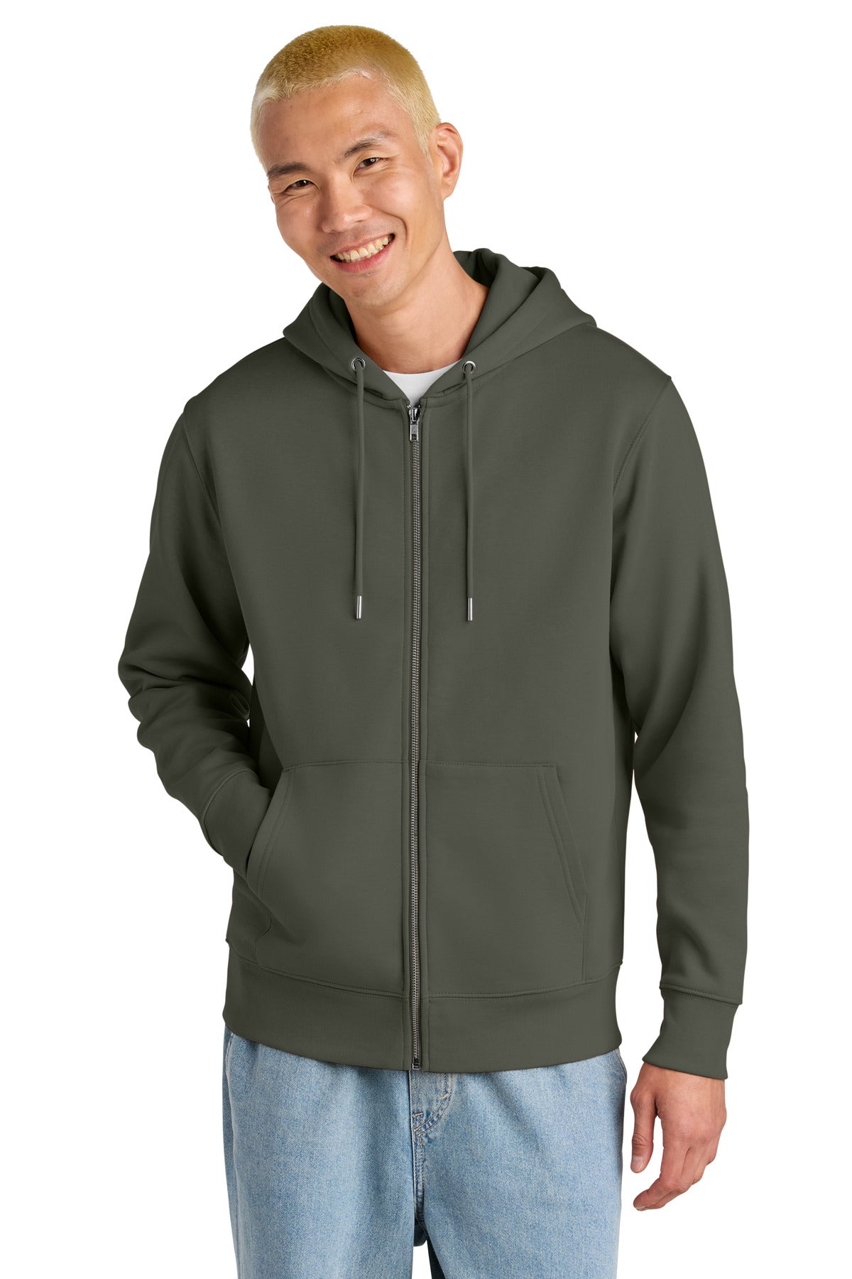 Stanley/Stella Unisex Cultivator 2.0 Full-Zip Hooded Sweatshirt SXU005 in Khaki Green