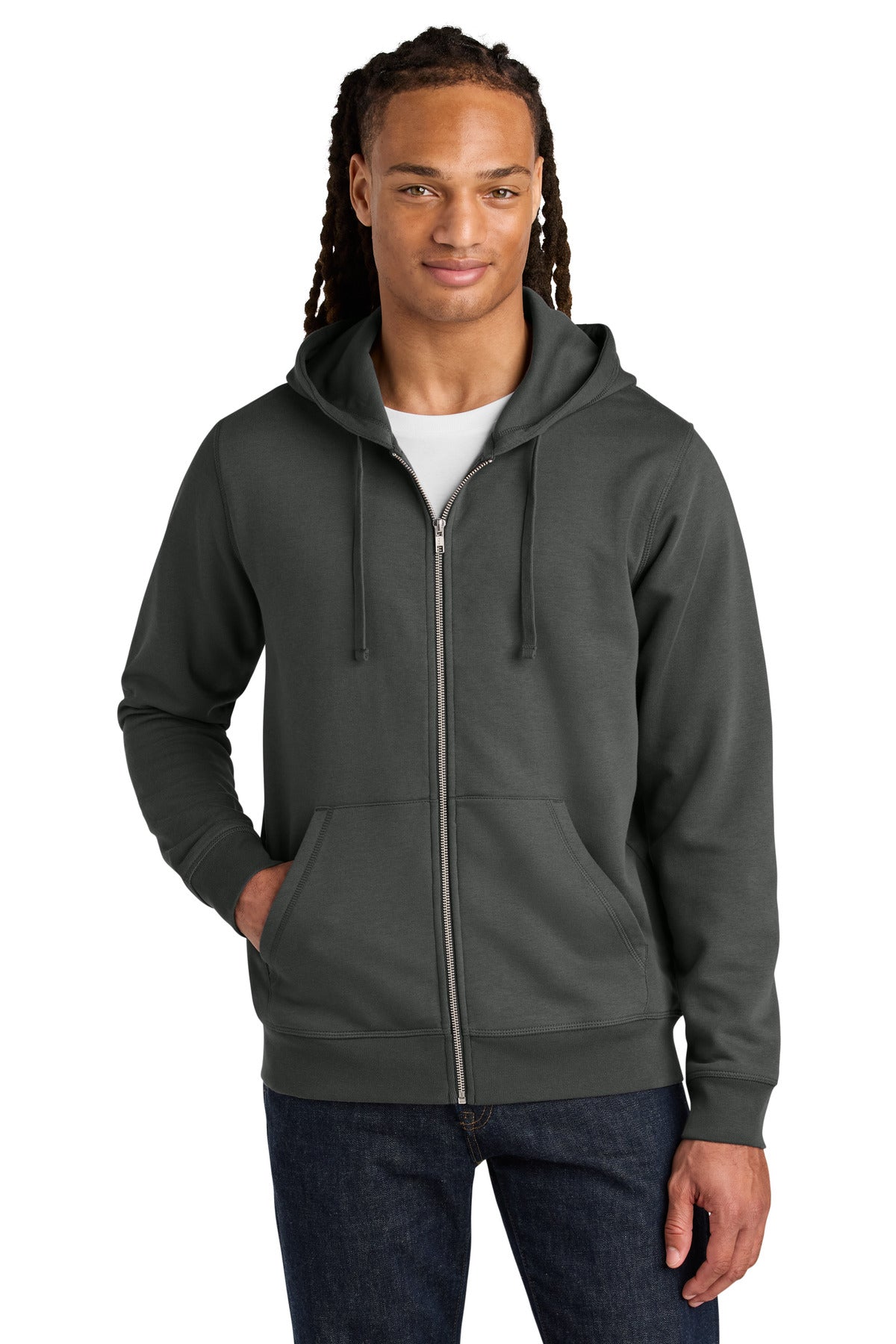 Stanley/Stella Unisex Mixer Full-Zip Hooded Sweatshirt SXU011 in Anthracite