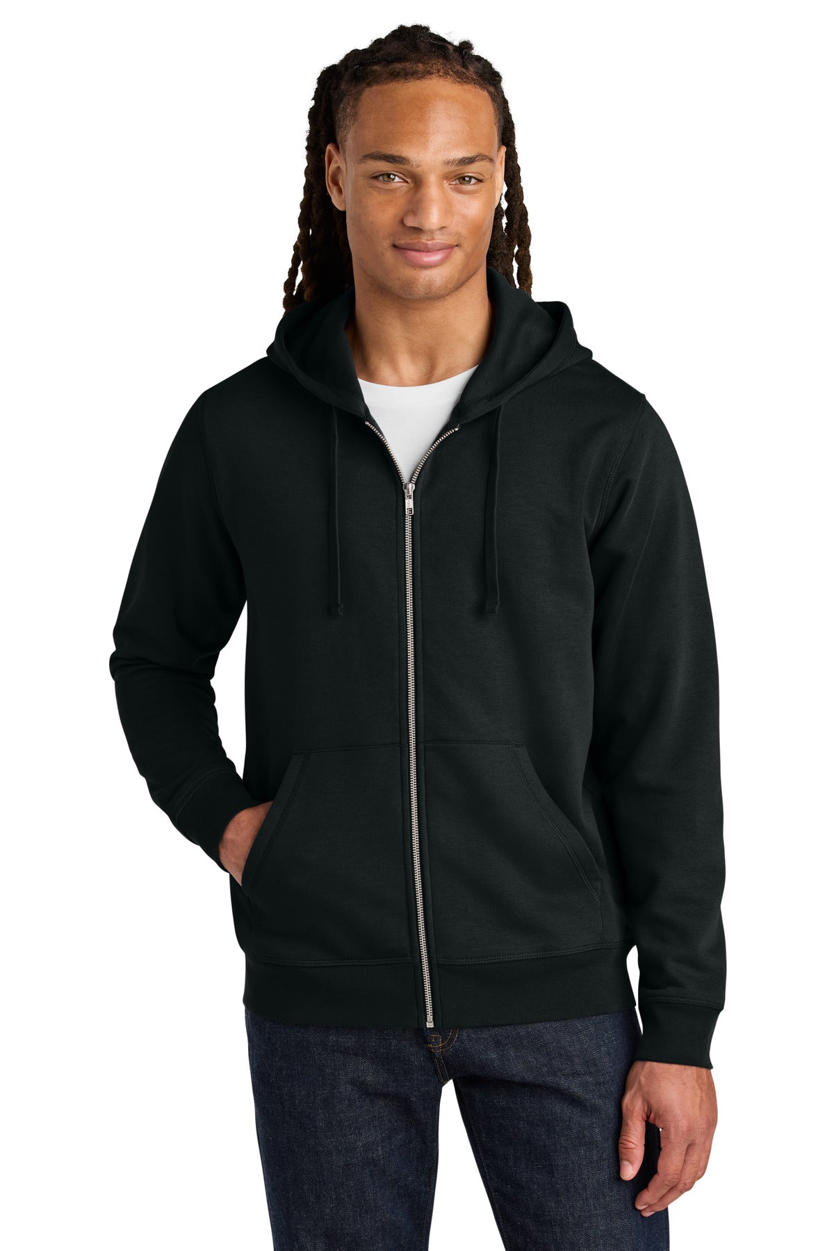 Stanley/Stella Unisex Mixer Full-Zip Hooded Sweatshirt SXU011 in Black