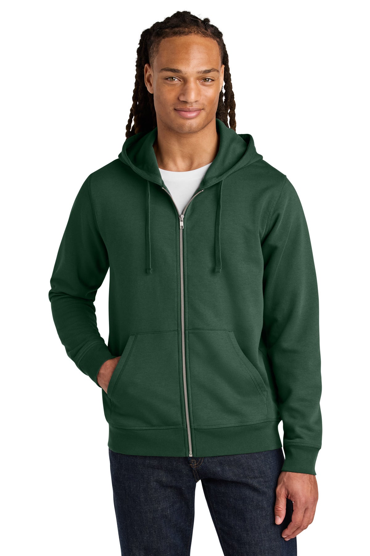 Stanley/Stella Unisex Mixer Full-Zip Hooded Sweatshirt SXU011 in Bottle Green
