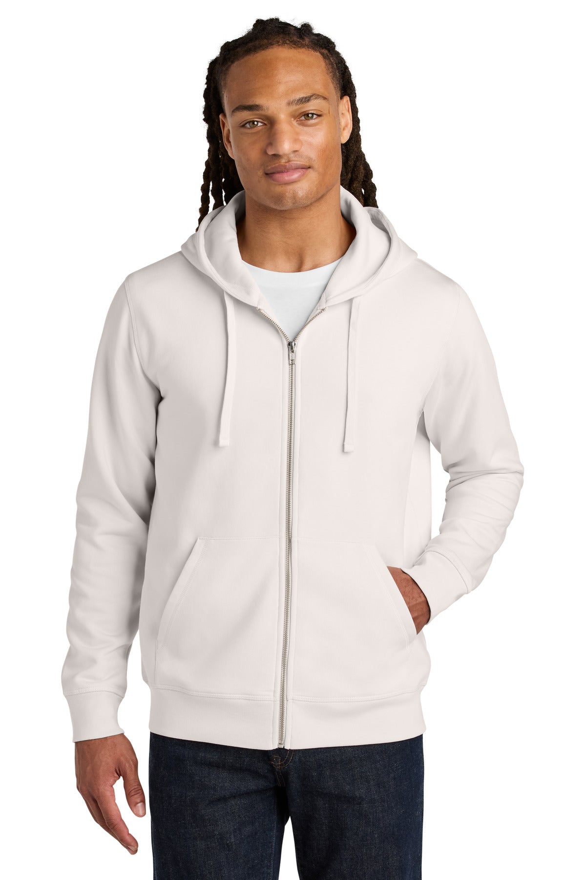 Stanley/Stella Unisex Mixer Full-Zip Hooded Sweatshirt SXU011 in Vintage White