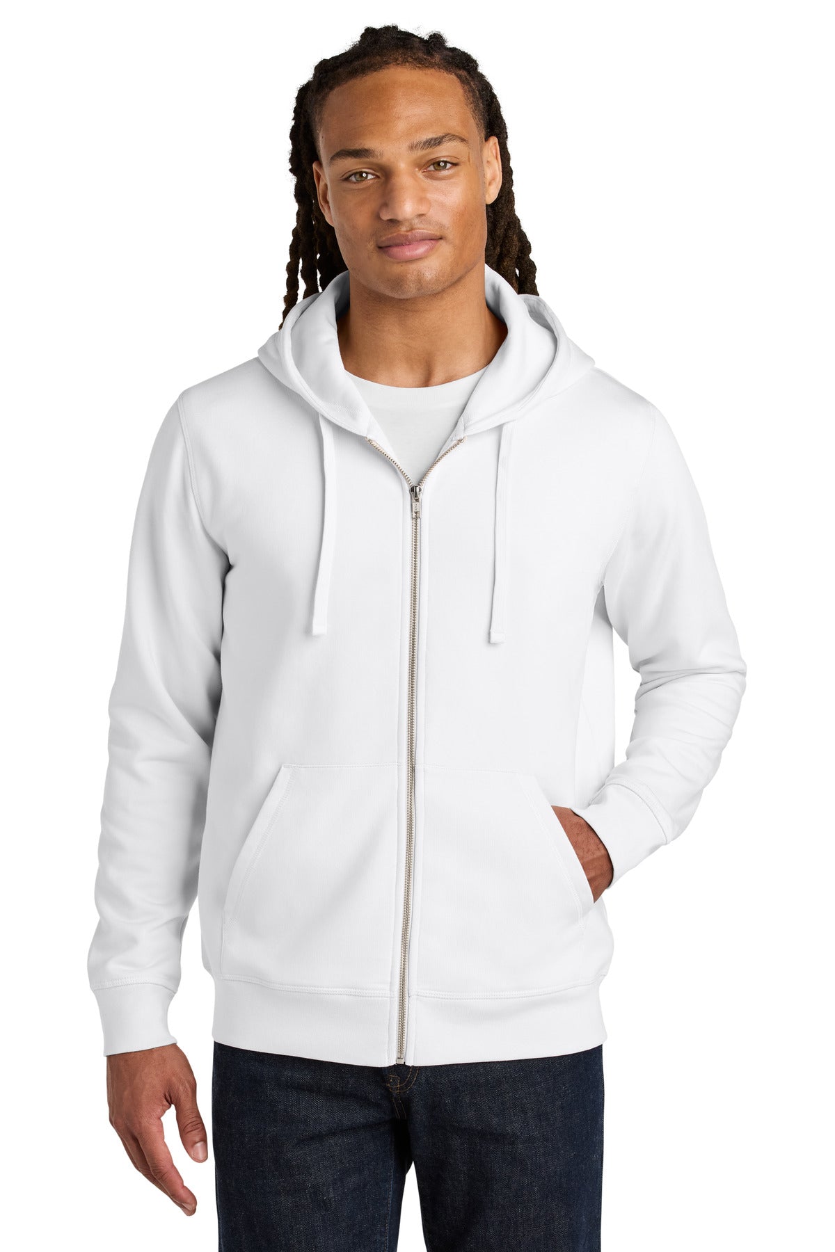 Stanley/Stella Unisex Mixer Full-Zip Hooded Sweatshirt SXU011 in White