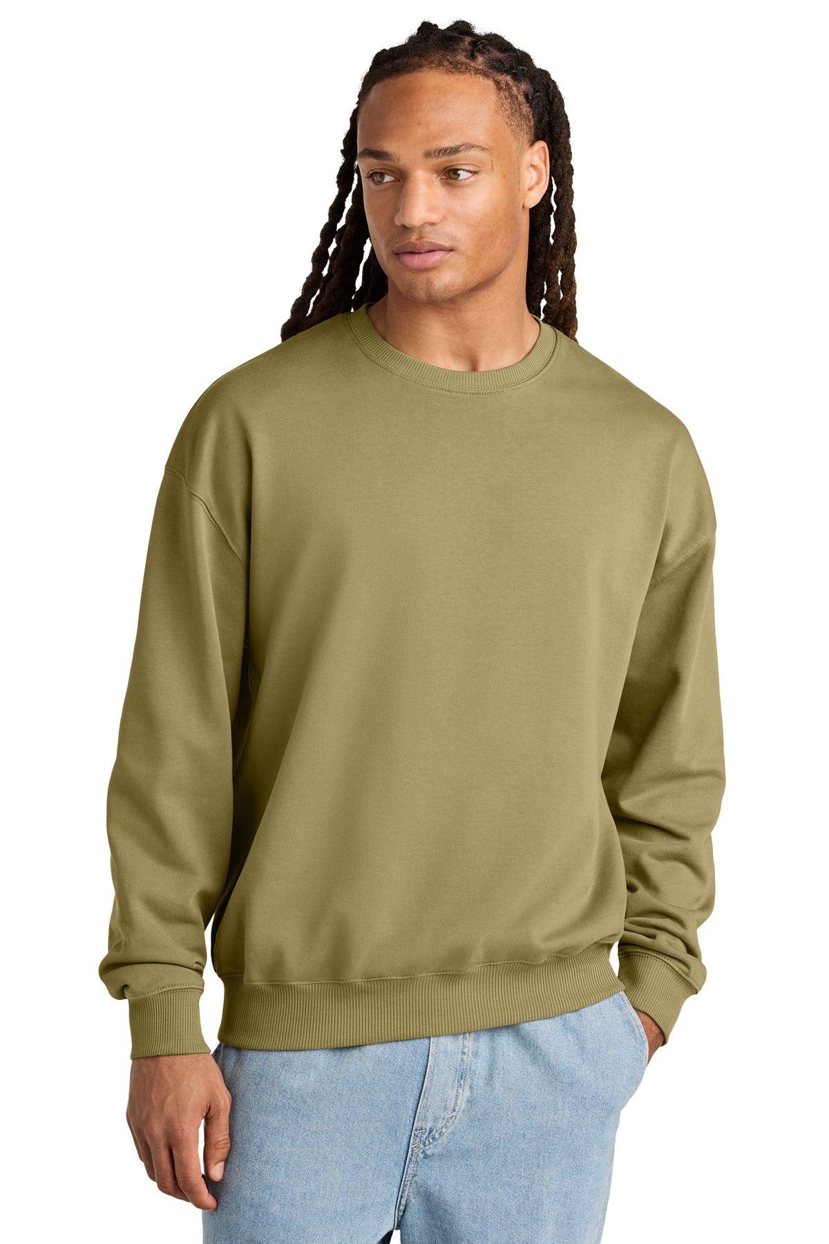 Stanley/Stella Unisex Ledger Dry Crewneck Sweatshirt SXU029 in Faded Olive