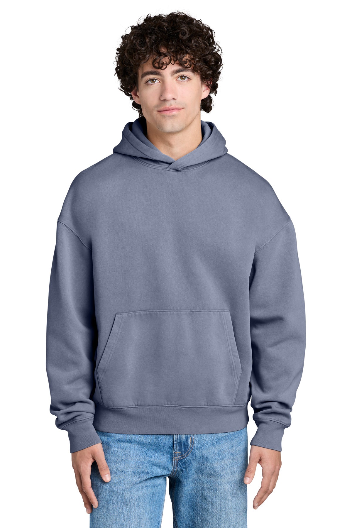 Stanley/Stella Unisex Chaser Vintage Hooded Sweatshirt SXU042 in G. Dyed Blue Grey