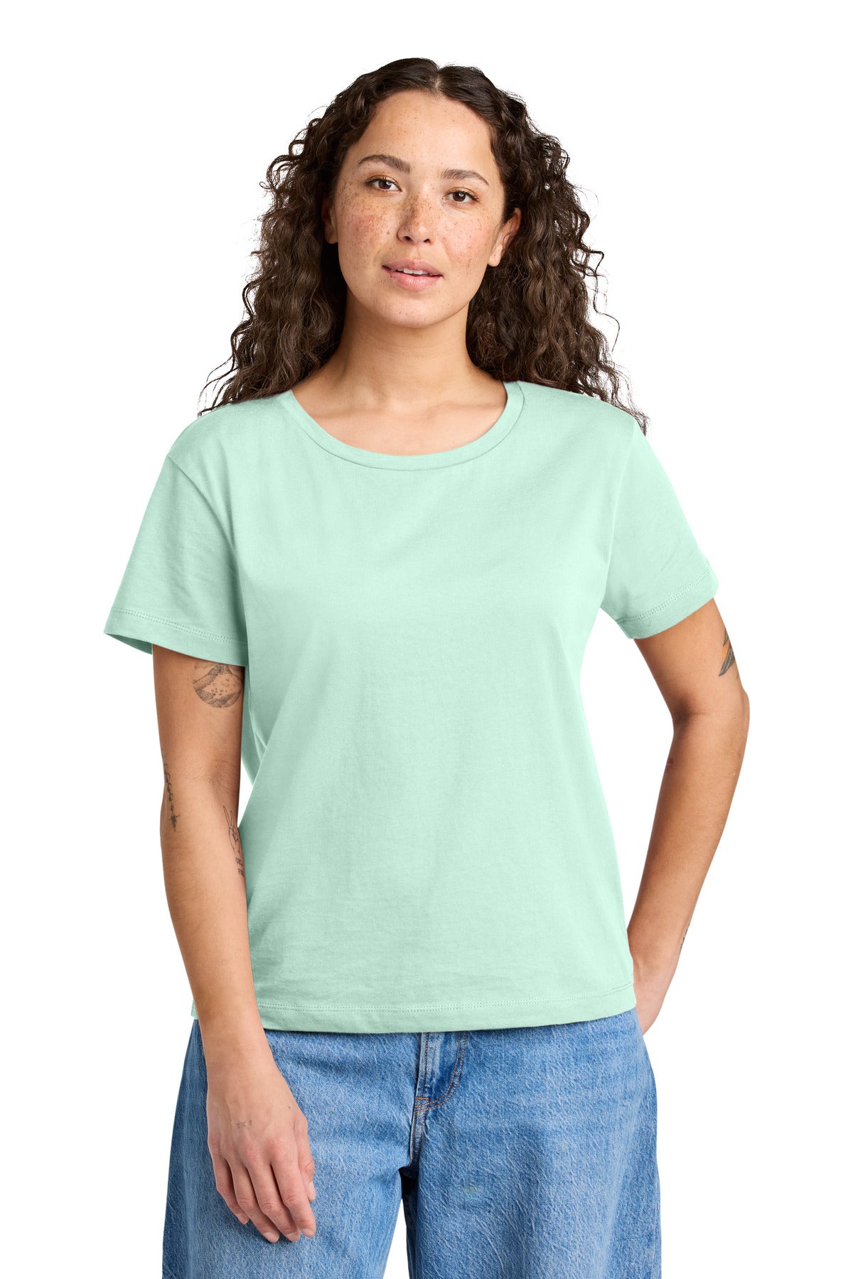 Stanley/Stella Women's Stella Serena Scoop Neck Tee SXW008 in Caribbean Blue