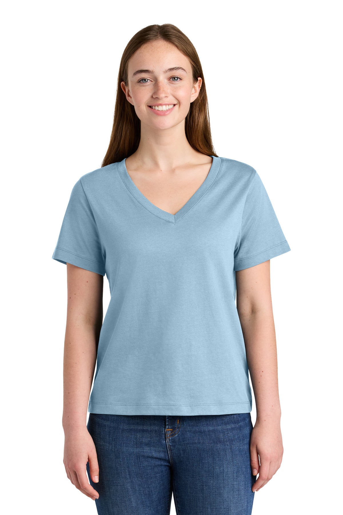 Stanley/Stella Women's Stella Isla V-Neck Tee SXW032 in Blue Soul