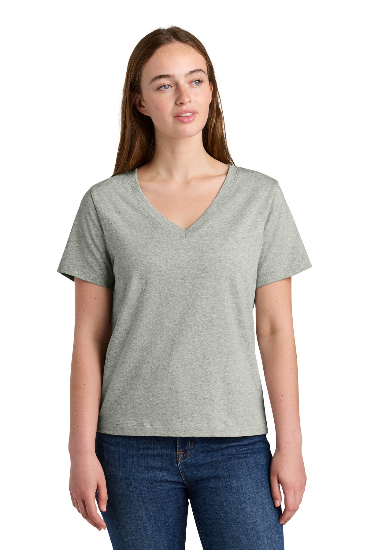 Stanley/Stella Women's Stella Isla V-Neck Tee SXW032 in Heather Grey