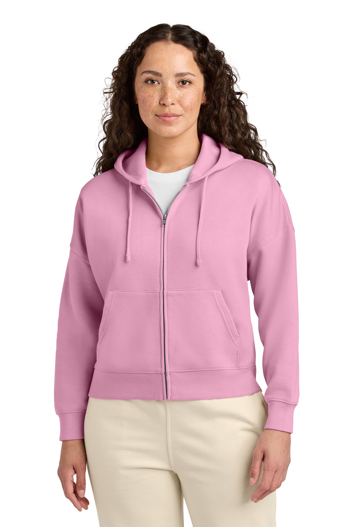 Stanley/Stella Women's Stella Ida Full-Zip Hooded Sweatshirt SXW037 in Bubble Pink