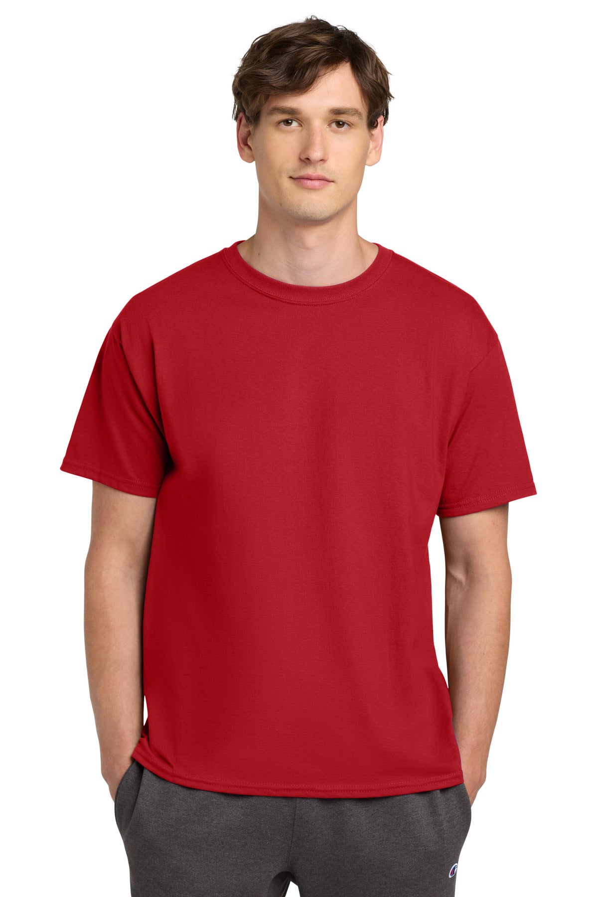 Champion   Heritage 6-Oz. Jersey Tee T425 in Red