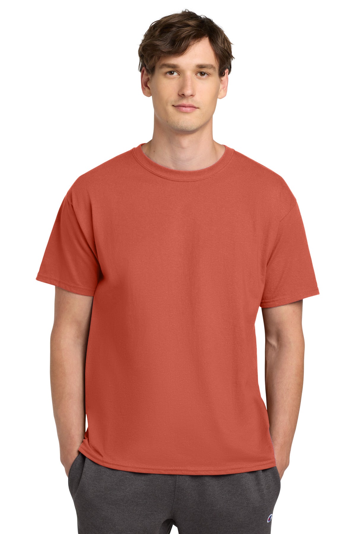 Champion   Heritage 6-Oz. Jersey Tee T425 in Red River Clay