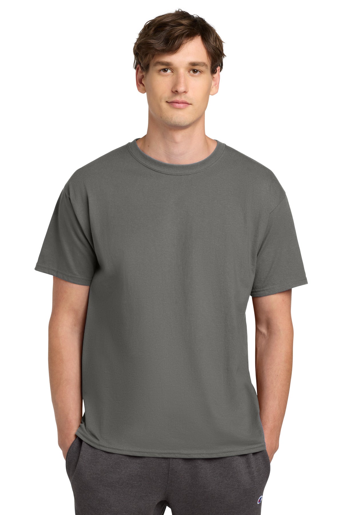 Champion   Heritage 6-Oz. Jersey Tee T425 in Stone Gray