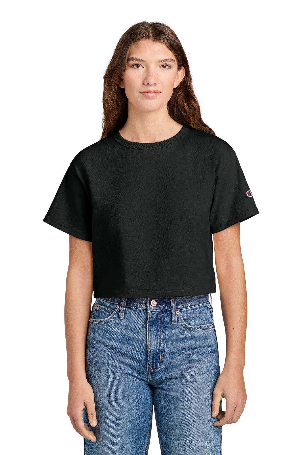 Champion Women's Cropped Heritage Tee T453W in Black