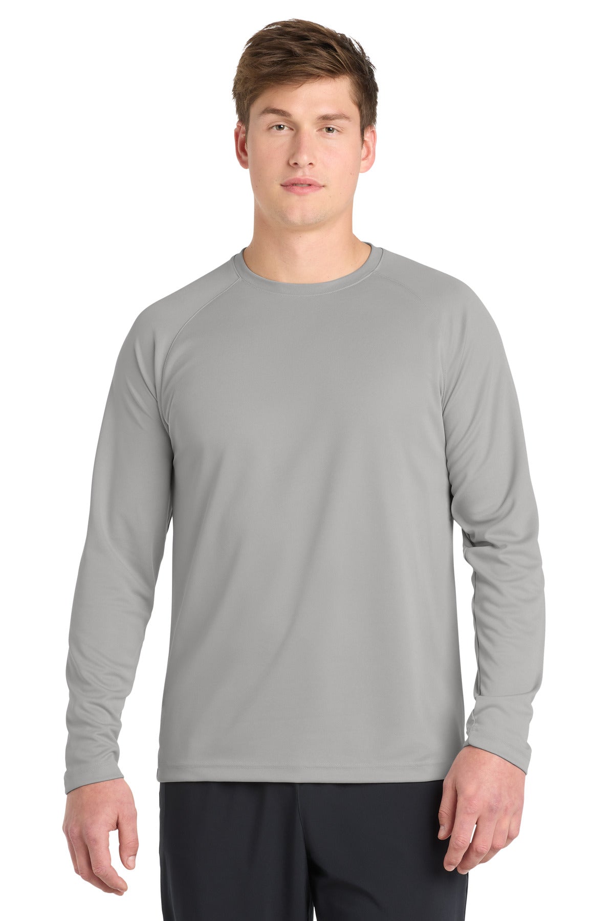 Sport-Tek Dry Zone Long Sleeve Raglan T-Shirt. T473LS in Silver