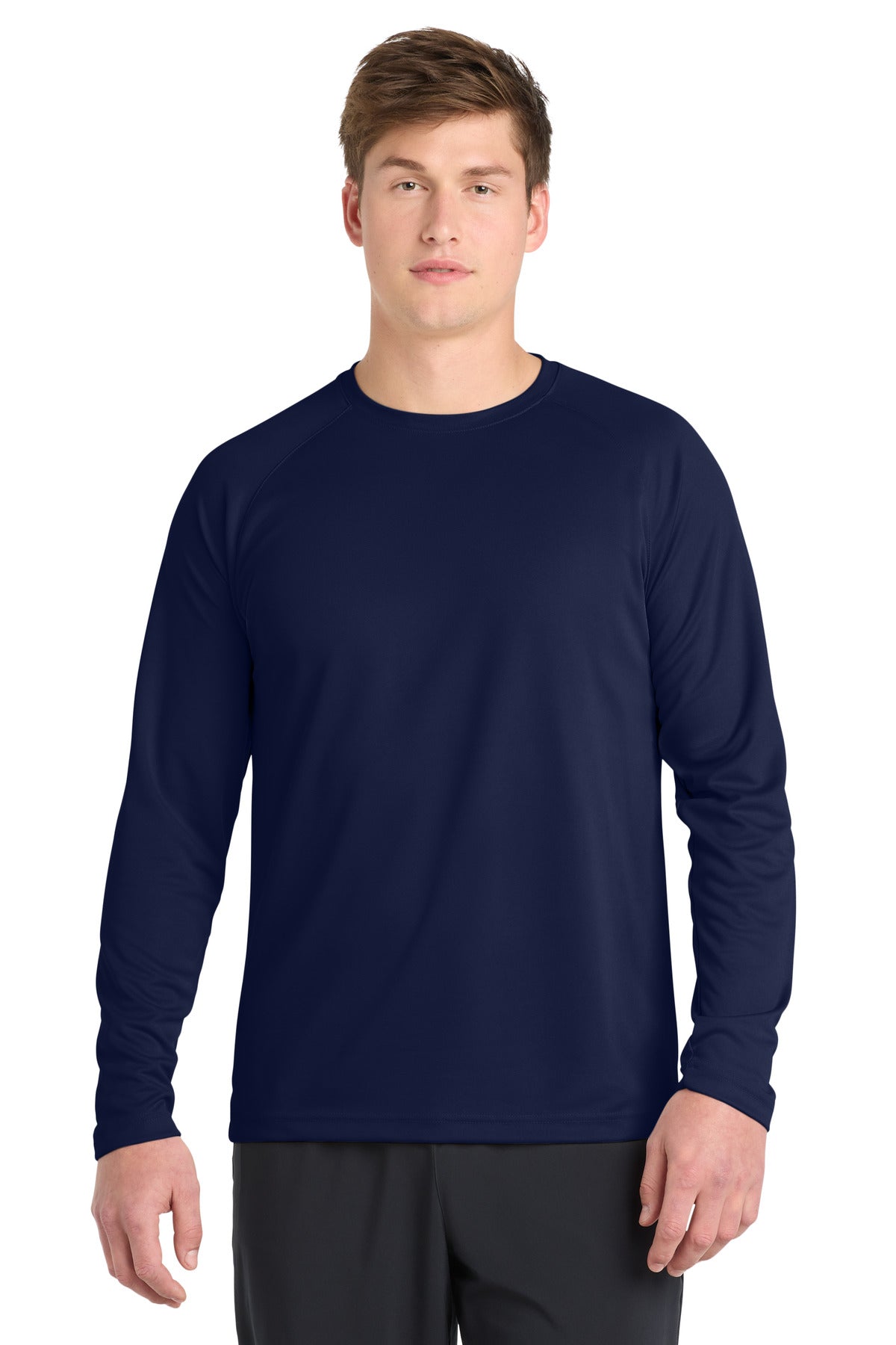 Sport-Tek Dry Zone Long Sleeve Raglan T-Shirt. T473LS in True Navy