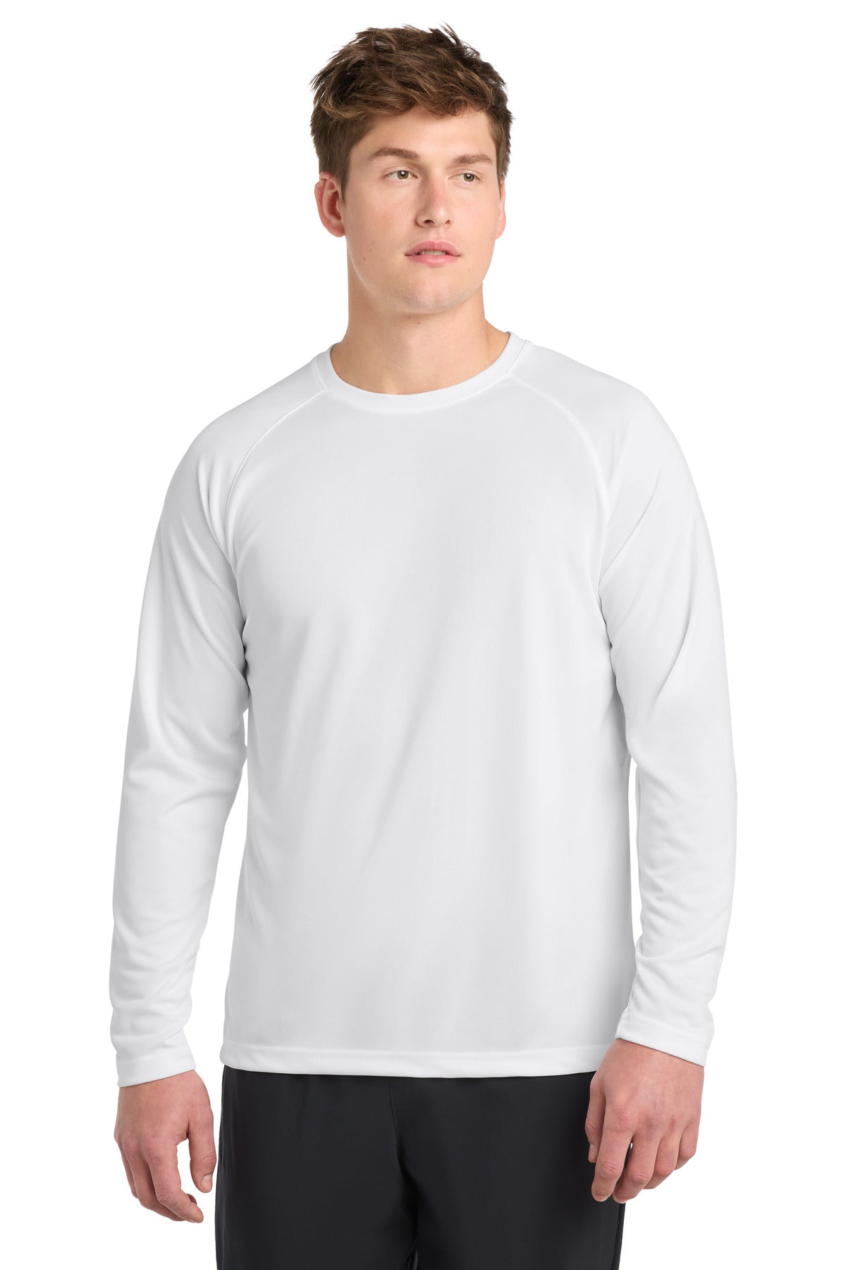 Sport-Tek Dry Zone Long Sleeve Raglan T-Shirt. T473LS in White