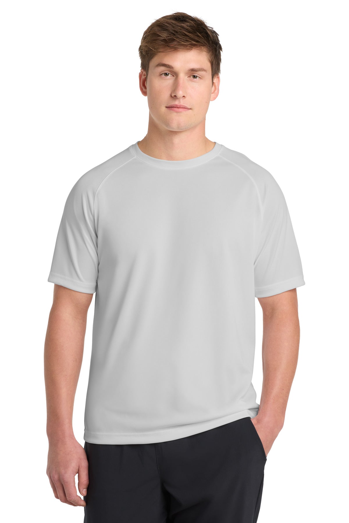 Sport-Tek Dry Zone Short Sleeve Raglan T-Shirt. T473 in Silver