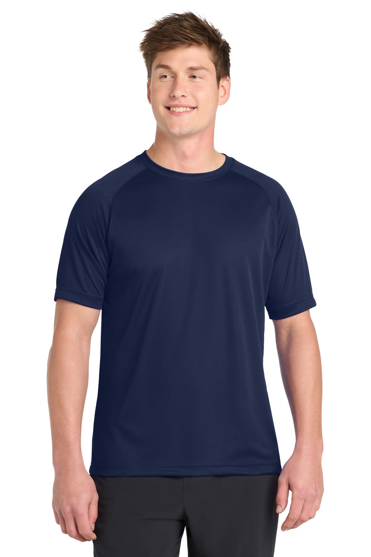 Sport-Tek Dry Zone Short Sleeve Raglan T-Shirt. T473 in True Navy