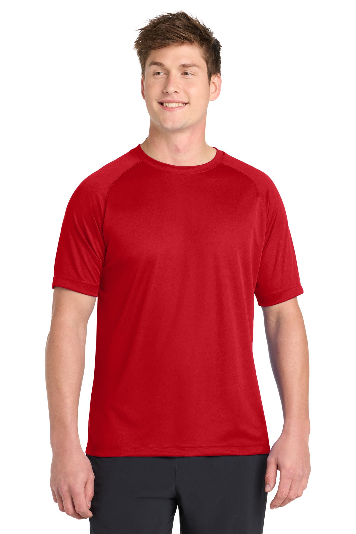 Sport-Tek Dry Zone Short Sleeve Raglan T-Shirt. T473 in True Red