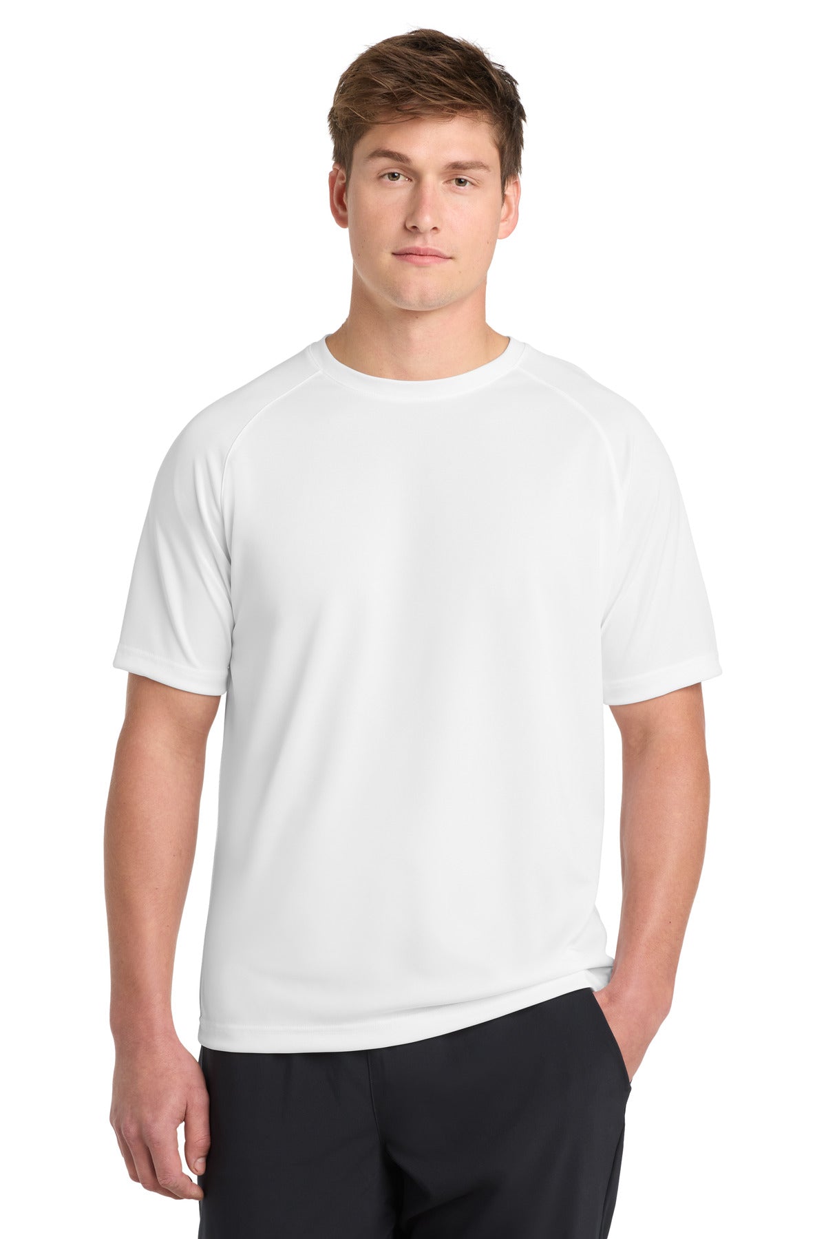 Sport-Tek Dry Zone Short Sleeve Raglan T-Shirt. T473 in White