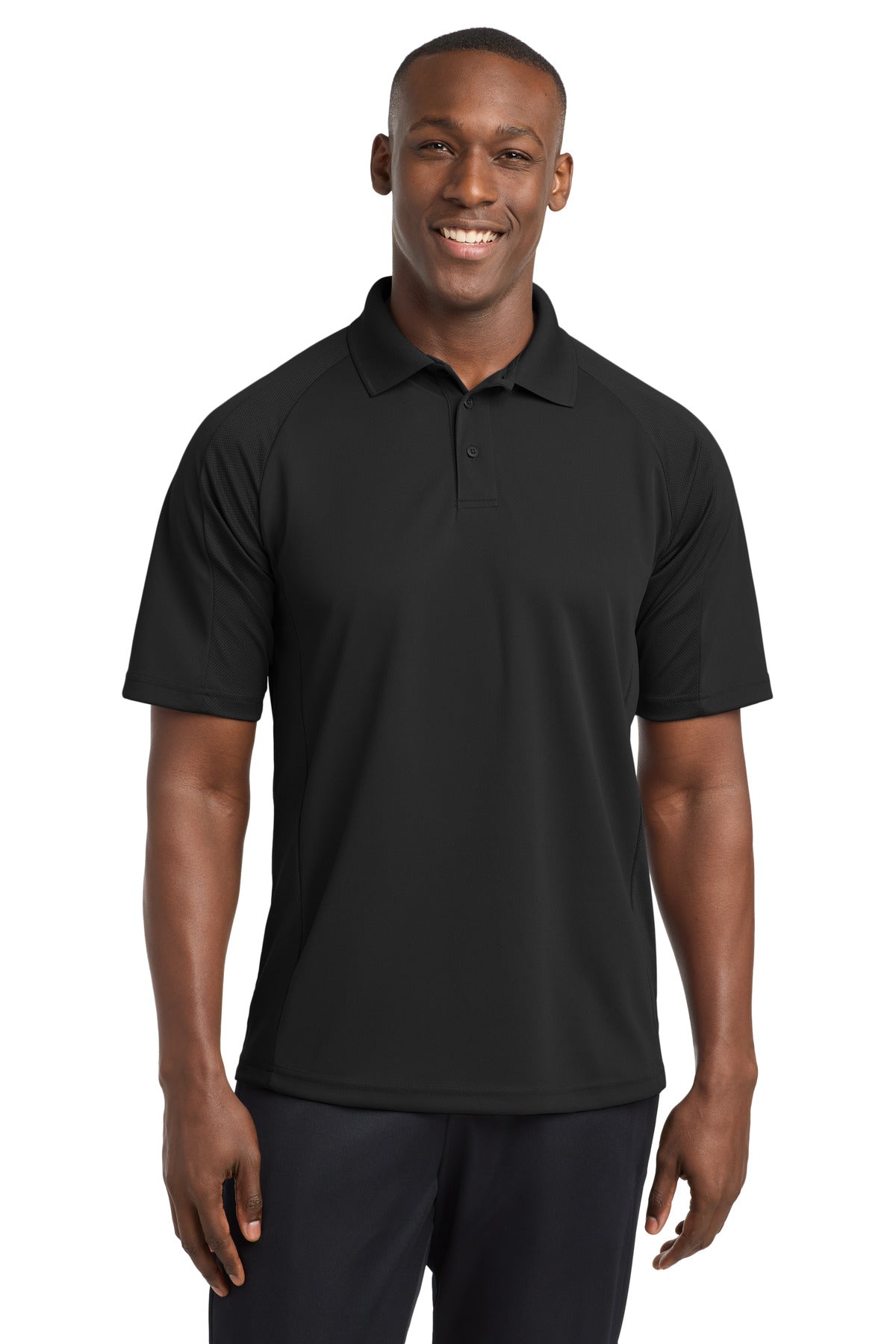 Sport-Tek Dri-Mesh Pro Polo. T474 in Black