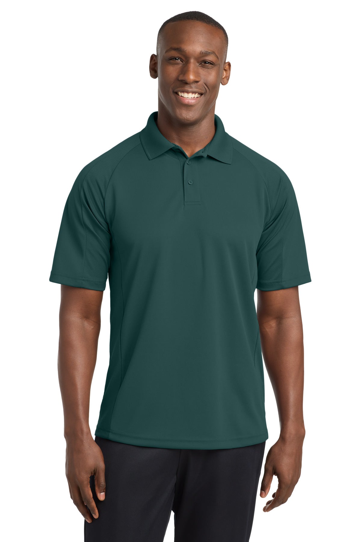 Sport-Tek Dri-Mesh Pro Polo. T474 in Dark Green