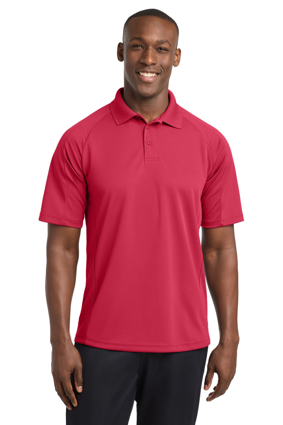 Sport-Tek Dri-Mesh Pro Polo. T474 in Engine Red