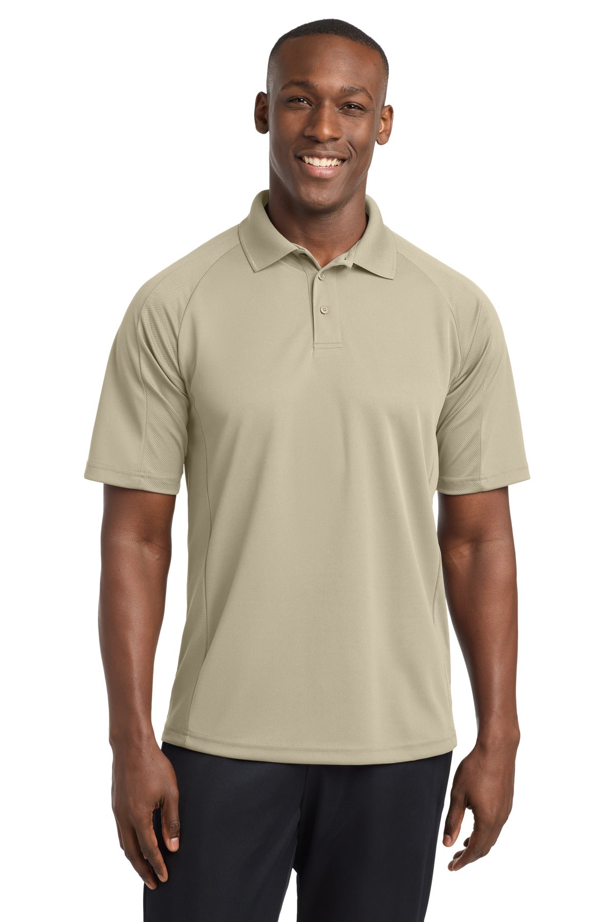Sport-Tek Dri-Mesh Pro Polo. T474 in Sandstone
