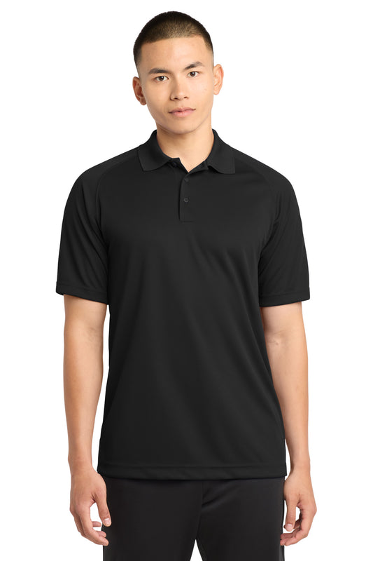 Sport-Tek Dry Zone Raglan Polo. T475 in Black