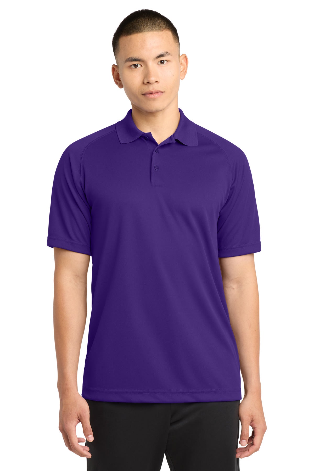 Sport-Tek Dry Zone Raglan Polo. T475 in Purple
