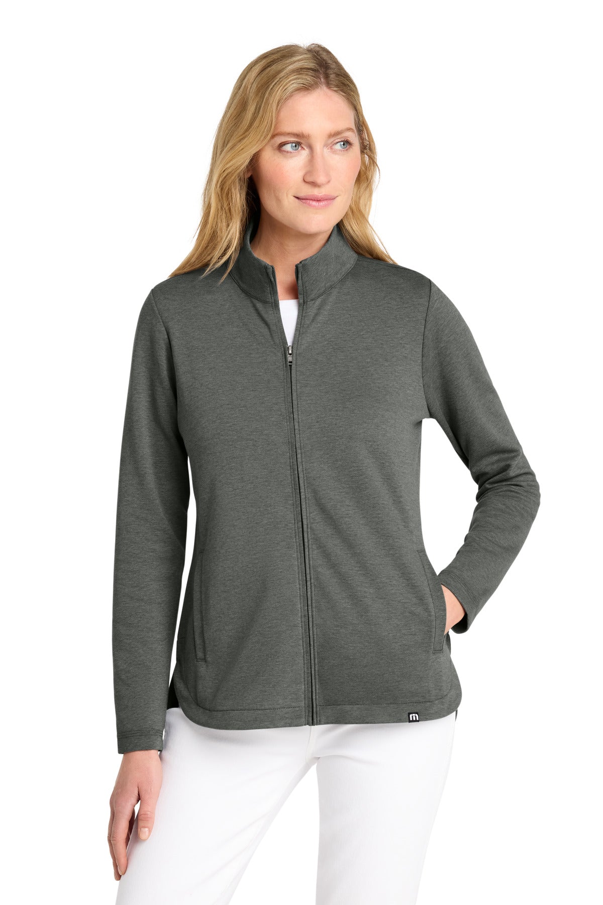 TravisMathew Women's Coveside Full-Zip TM1LD001 in Dark Grey Heather