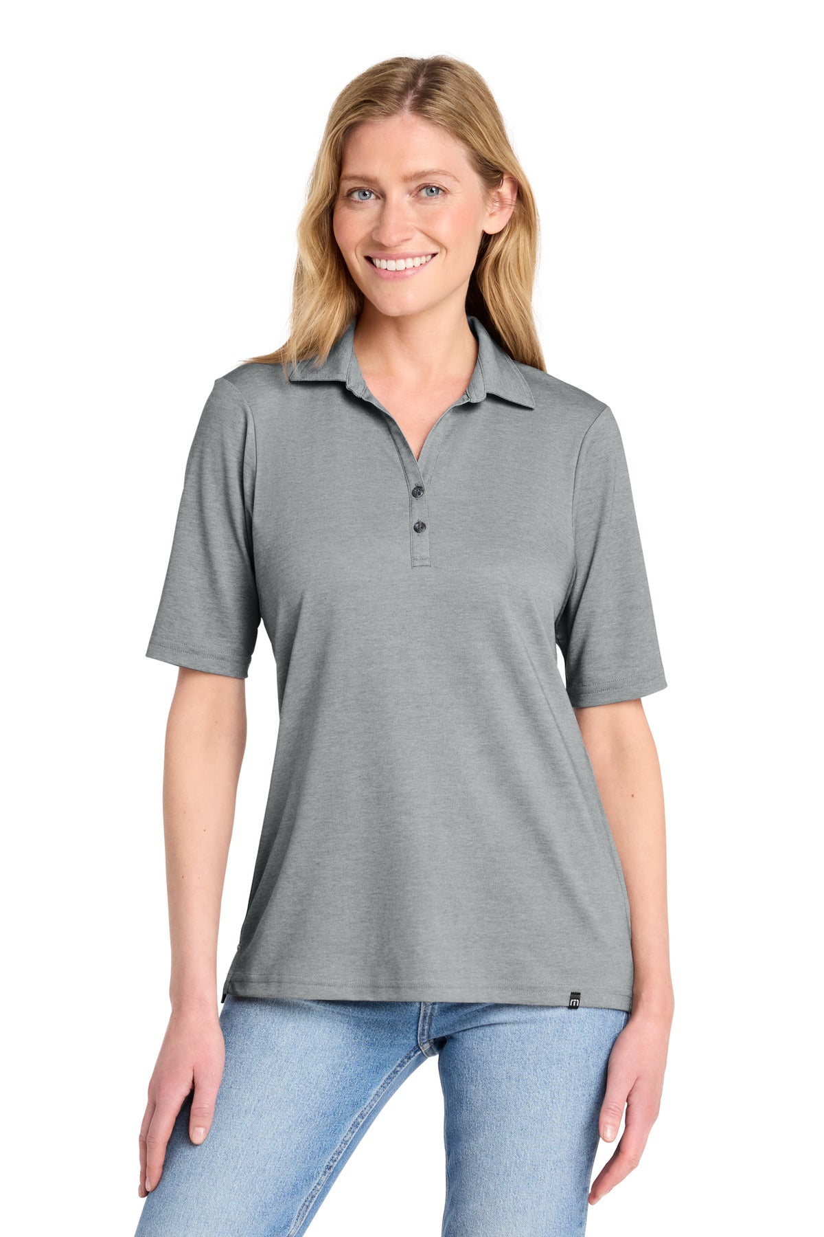 TravisMathew Women's Sunsetters Polo TM1LD004 in Grey Heather